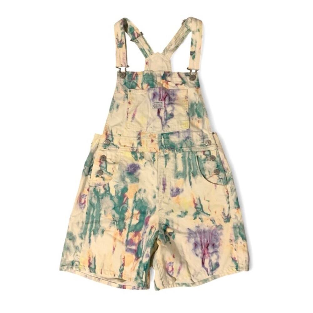 Levi’s Vintage Y2K Multicolor Tie Dye Denim Shortalls – Small